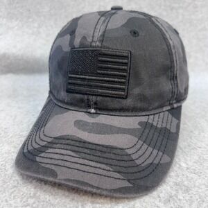 Academy Sports + Outdoors American Flag Patch Mens Grey Camo Baseball Hat OSFM